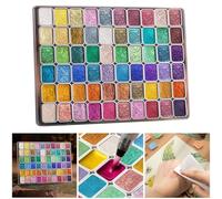 Limestone Fireplace Seasons Year Round 60 Color Solid Watercolor Paint Set Shimmering Pearl And Gold Powder Watercolors For Artwork Perfect For Art Students And Sap Remover (Red, 17X12cm)