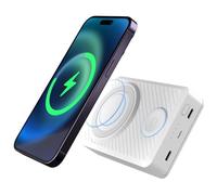 LIMETA 15000mAh Magnetic Power Bank with Wireless Charging & Finder Beep 4-Port Fast Charger for iPhone 16/15/14/13Pro/Plus Apple Watch Compatible Blind-Friendly Battery Pack with Voice & Sound Alert