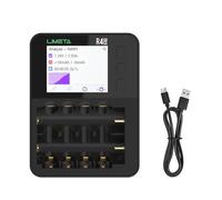 LIMETA R4EVO Smart Battery Charger for AA AAA 18650 21700 Rechargeable Batteries, USB-C Fast Battery Charger, Analyser, Capacity Tester with LCD Display