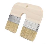 Limewash Brush Natural Bristle With Double 4 Inch Heads,Solid Wood Handle For Smooth Coverage On Walls,Ceilings,Brick Or Masonry