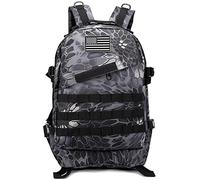 LIMHOO Camo Backpack, 40L Military Teen Boys Bookbag, Army Waterproof School Backpacks no USA Flag Patch (Python Black)