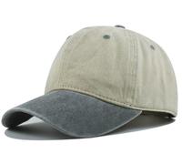LIMHOO Two-Tone Patchwork Baseball Cap Soft Breathable Cotton Dad Hat Grey