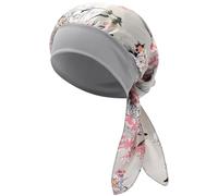 LIMHOO Women’s Chemo Turban Hat Satin Head Scarf Elastic Wide-Band Headwrap Beanie Cap for Hair Loss Cancer (Grey)