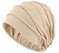 LIMHOO Women's Soft Chemo Beanie Hat Breathable Cotton Slouchy Turban Headwear for Cancer Patients Hair Loss Chemotherapy (Beige)