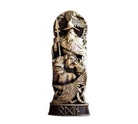 LIMIAO Freya Statue Norse God Goddess Statue for Altar Resin Nordic Gods Carving Pantheon for Home Collection Bookcase Orament,Odin