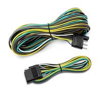 LIMICAR Trailer Wiring Harness Kit, 25ft Trailer Wire, Trailer Wiring Harness with 4 Flat Extension Connector, 4 Pin Flat Wishbond Trailer Wiring for Utility Boat Trailer Light Kit