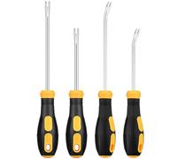 Limiebllu 4Pcs Upholstery Staple Remover Tack Lifter Set,U Tip Puller Tools | 4"& 6"Straight & Bent U Tip,Rubber Non-slip Handles,Nail Staple Tack Rivet Remover for Upholstery,Home,Furniture,DIY Projects