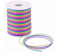 Limiebllu Elastic Cord,Rainbow Color Bracelet String,Bracelet Elastic100m | 1mm Beading Cords Threads, Fabric Crafting String for Bracelet, Jewelry, Necklace, Craft Making, Braided Hair Tie, Pony Beads