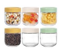 LIMILI 6Pcs 250ML Glass Overnight Oats Jar with lids Wide Mouth for Cereal Yogurt Pudding, Breakfast Jars Overnight Oats, Salad Jars for Meal Prep