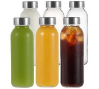 LIMILI Glass Bottles With Stainless Steel Lids, 300/350/750/1000ML Water Bottles, Leak Proof Reusable Drinking Bottles for Hot Cold Drinks, Work, Gym, Home