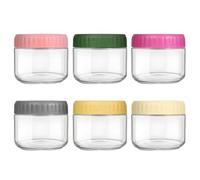 LIMILI Overnight Oats Jar, 6 pack 8oz Glass Jar with Screw Lid Leakproof Overnight Oats Container, Small Glass Jars with Lids for Yogurt, Salad, Breakfast, Dessert