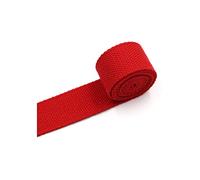 LIMIMIH 25mm 38mm Wide Cotton Webbing, 5 Meters Canvas Cotton Webbing for Backpacks Sewing (25MM, Red)