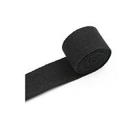 LIMIMIH 25mm 38mm Wide Cotton Webbing, 5 Meters Canvas Cotton Webbing for Backpacks Sewing (38MM, Black)
