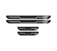 LIMIMIKAIXIN Car Door Sill Protector Strips for Lexus UX 250h 2019-2023 2024 2025, 4pcs Stainless Steel Anti-Scratch Kick Plates Scuff Guard Threshold Cover Accessories,A/Black titanium brushed