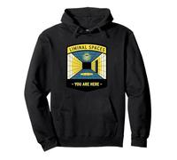 Liminal Spaces You Are Here Exit Sign Surreal Pullover Hoodie