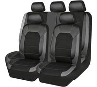 LIMINFACAI 9 Pcs Car Seat Covers for Jeep Grand Cherokee WK2 2011 2012 2013 2014 2015 2016 2017 2018,Auto Full Set Front And Rear Interior Waterproof Leather Accessories Nonslip,A/Black-Grey