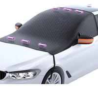 LIMINFACAI Car Windscreen Cover Frost for KIA Niro 1.Gen 2017 2018 2019 2020 2021,Snow Ice Frost UV Protective Front Window Sun Cover,Foldable Snow Windshield Cover,A/Black-Orange