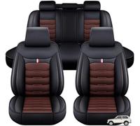 LIMINFACAI Full Set Car Seat Covers for Audi A6 C7 Avant 2011 2012 2013 2014 2015 2016 2017 2018,Waterproof Scratch Resistant Protect Front and Rear Pu Leather Seat Covers Protectors,A/Black-Coffee