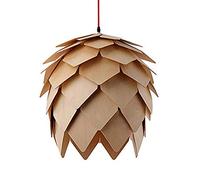 Liming lighting Modern Creative Art Oak Wood Pine Cones DIY Puzzle Pendant Lights Chandelier Hanging Wooden Lamps Dining Room Restaurant Retro Fittings Light Diameter 25cm