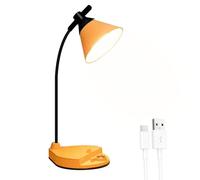 LIMIOFAQ Flower Desk Lamp, 3 Color Rechargeable Dimmable Table Lamp, Cordless Table Light, Children's Desk Touch Bedside Lamps Desk Light Reading Studying Bedroom,Orange