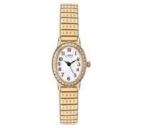Limit 6030 Gold Tone Stone Set Expanding Bracelet Watch - W7772