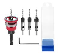 Limit Countersink Drill Bit Set Hole Punching Deepening Adjustable Countersunk Shank Wood Countersink Countersink Bits for Woodworking