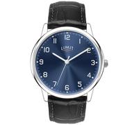 Limit Men's Black Faux Leather Strap Watch