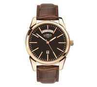 Limit Men's Quartz Watch with Black Dial Analogue Display and Brown PU Strap 5484.01