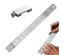 Limit Ruler - Precision Marking Gauge, Adjustable Stopper with Locking Knob, Steel Locator with Serrated Edge, Woodworking Tool, Aluminum Scribing Block for Furniture Building
