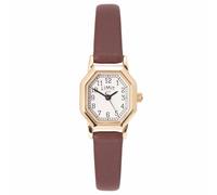 Limit Women’s Classic Dress Watch 20 mm Gold Octagonal Case White Dial with Black Arabic Numerals Brown PU Leather Strap Quartz Analogue 2-Year Guarantee