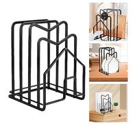 LIMITADA Chopping Board Holder Cutting Board Rack Pot Pan Lid Holder Display Stand Baking Tray Storage Rack Kitchen Cookware Storage Drying Rack for Countertop Cupboard Cabinet 12.5x14.5x21.5cm Black