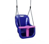 Limited Addition Rebo Two Tone Baby Swing Seat- Blue with Pink T-Bar | OutdoorToys | Soft-touch Ropes, Removable T-Bar, Rope Length 150cm, Fits Most Makes of Swing Frame and Climbing Frame
