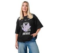 Limited Collection Curve Black 'Amethyst' Crystal T-Shirt - Women's - Plus Size Curve