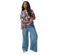 Limited Collection Curve Floral Bow Tie Front Blouse - Women's - Plus Size Curve Black