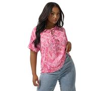 Limited Collection Curve Paisley Bow Tie Front Blouse - Women's - Plus Size Curve Pink