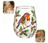 Limited Edition 2026 Garden Morning Bliss Glass Tea Cup,Hummingbird Floral Clear Embossed Glass Cup,14 oz Nature Bird Flower Mug, Animal & Flower ClearGlass Coffee Mug for Tea Coffee,Gift for Women