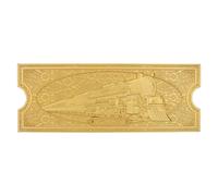 Limited Edition 24k Gold Plated Train Ticket Polar Express Metallic Gold One Size
