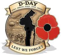 Limited Edition D-DAY 80th Anniversary Commemorative Badge,80th Anniversary D-Day Badge, D-Day Commemorative Badge,Honour The Brave Heroes of History Unwavering Courage (1 pcs)