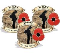 Limited Edition D-DAY 80th Anniversary Commemorative Badge,80th Anniversary D-Day Badge, D-Day Commemorative Badge,Honour The Brave Heroes of History Unwavering Courage (3 pcs)