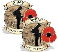 Limited Edition D-Day 80th Anniversary Commemorative Badge,80th Anniversary D-Day Badge,Honour The Brave Heroes of History Unwavering Courage(2Pcs)