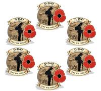 Limited Edition D-Day 80th Anniversary Commemorative Badge,D-Day 80th Anniversary Commemorative Badge, World War Ii Normandy Souvenir Decoration, Tribute To The Brave Heroes In History (6 PCS)