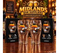 Limited Edition | Guinness Toucan Glasses Set of Two in Gift Box & Midlands Bar Suppliers Coaster