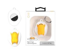 [Limited Edition] iFace Sanrio Series Silicone Protective Cover Compatible with Apple AirTag [Cute Character Case] [Carabiner Keychain Clip Included] - Gudetama