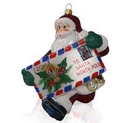 Limited Edition Kurt Adler Santa Claus Mail Ornament - Hand Blown Christmas Tree Accessory for Holiday Cheer, Unique Gifts, and Festive Decor - Exclusive Keepsake Made in Poland