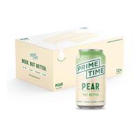 LIMITED EDITION Prime Time Pear Fruit Lager - 12 x Pear Fruit Lager Cans 4% ABV - Fruit beer made with real nashi pears - 12 x 330ml Cans