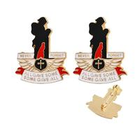 Limited Edition Red Poppy 110th Anniversary Badge, 2Pcs Never Forget Red Poppy Enamel Pin Brooch, Military Tribute Souvenir Badge Collection Gift (Wing)