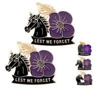 Limited Edition War Horse Purple Poppy 111th Anniversary Remembrance Brooch, War Horse Purple Poppy Brooch Remembrance Pin for Veterans, Horse Lovers, History Enthusiasts