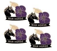 Limited Edition War Horse Purple Poppy 111th Anniversary Remembrance Brooch, War Horse Purple Poppy Brooch Remembrance Pin for Veterans, Horse Lovers, History Enthusiasts