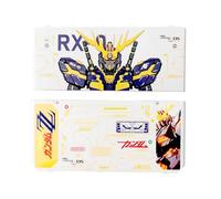 Limited for New3DS Extra Faceplate Replacement Cover Plates Mobile Suit Robot RX-0, for New 3DS Small Console Customized Yellow Gunda Edition Top/Bottom Outer Shells White Backplate Set