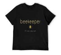Limited Funny Bee If I Run You Run, Beekeeper Apiarist Honey Gift T-Shirt Black